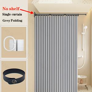 TEMU 1 고급 접이식 샤워 커튼 (후크 및 스트랩 포함), 투명한 습식 및 건식 분리 욕실 스크린, 보관 용이, 현대적인 미적 감각을 집의 장식에 추가