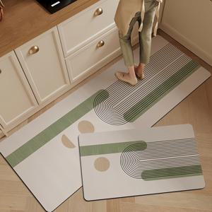 TEMU 1개 기하학적 라인 이지 프레쉬 패턴 다이아톰 머드 주방 매트, 뛰어난 흡수력의 장식용 바닥 매트, 간편한 청소, 내구성, 빠른 건조의 부드러운 욕실 매트, 현관, 주방, 욕실, 침실에 적합