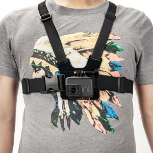 TEMU 조절 가능한 체스트 마운트 스트랩, Hero 13, 12, 11, 10, 9, 8, 7, 6, 5, 4, Session, 3+, 3, 2, 1, Max, AKASO, DJI Osmo Action 카메라용 - 백플레이트 포함 바디 하네스, 듀얼 락 디자인 및 안전 버클