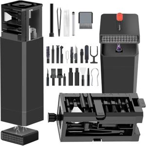 TEMU 휴대폰 청소 키트, 아이폰 충전 포트 클리너 키보드 청소 키트 에어팟//USB C/이어버드/노트북/iPad/카메라 렌즈용 펜 포함 SIM 도구 및 화면 브러시 (화이트)