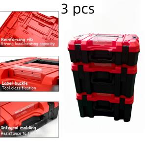 TEMU ITECHJOY 압축 저항 및 방범 잠금장치가 있는 헤비듀티 스택 가능 공구 상자 - 전기 기술자, 목수, 계약자용 휴대용 도구 정리 케이스, 공간 절약 보관 솔루션, 다기능 디자인, 내구성 플라스틱 구조, 작업장 정리, 컴팩트한 설계, 견고한 제작, DIY 애호가를 위한 공구 상자/바퀴 포함, 공구 정리 및 보관, 빈 공구 상자, 수납 상자