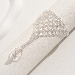 TEMU 신부를 위한 반짝이는 뱅글 팔찌, 은색 또는 금색 체인 디자인, 여성용 웨딩 핸드 주얼리로 완벽