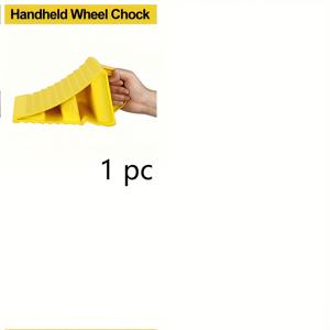 TEMU 고하중 노란색 트레일러 미끄럼 방지 핸들형 휠 쇼크, 분리가 쉬운 폴리프로필렌 휠 스톱, 자동차, 캠퍼, 트럭, RV용