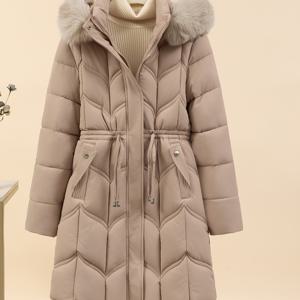 TEMU 새 여성 의류 컬렉션, 스타일리시한 아우터, 핏 좋은 미디 길이 코트, 두꺼운 따뜻한 재질