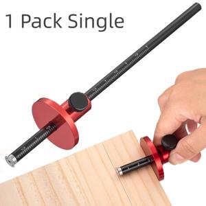 TEMU 휠 마킹 게이지 - 눈금이 있는 인치 및 MM 스케일의 목재 마킹 공구 - 목수용 견고한 금속봉 목재 스크라이버 도구 1개입