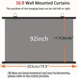 TEMU 수동 스플라이싱 프로젝터 스크린 | HD 홈 시어터/영화/사무실/파티 필수품, 4K 휴대용 스크린, 침실/거실 장식, 16:9 포맷 72/100/120인치, XIAOHUI 리크라 소재
