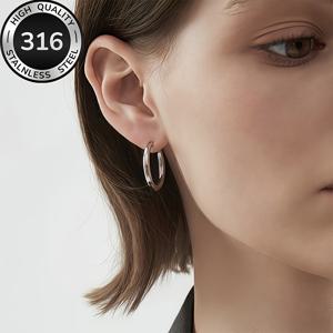 TEMU 저자극성, 편안함, 다용도로 사용 가능한 고품질 스테인리스 스틸 후프 귀걸이. 간편하면서도 우아하며, 일상복 또는 파티에 완벽하며, 여성에게 스타일리시한 액세서리이며, 그녀를 위한 고급스러운 선물이 됩니다.
