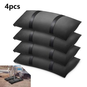 TEMU 600D 옥스포드 원단으로 제작된 4개의 무거운 모래통 - 검은색 야외 파라솔 무게, 정원, 파티오 및 뒤뜰 가구 지지에 적합, 고품질 디자인, 야외 파라솔 안정성, 파티오 안전 기능, 튼튼한 무게