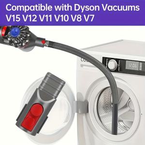 TEMU 건조기 통풍구용 진공 호스 부착 장치, Dyson V7, V8, V10, V11 및 V15 모델에 적합, 모서리 및 좁은 공간 청소용으로 설계됨