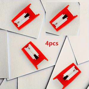 TEMU 턴테이블 針 4개, 교체용 포노 針용 오래가는 교체용 針, 레코드 턴테이블, LP 플레이어, Victrola, ION, Crosley와 호환, 레드