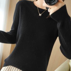 TEMU 여성용 한국 스타일 단색 스웨터 - 라운드 넥 레이어링 풀오버, 계절 불규칙, 아우터웨어 또는 이너웨어용 캐주얼 블라우스, 손세탁 가능한 심플한 옷장 필수품