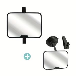 TEMU 아기 차량용 거울 세트 2개, 클립형 전방 미러 및 360° 회전식 파손 방지 후방 착석용 차량용 카시트 거울 포함, 넓고 선명한 시야, 넓은 시야각의 클리어 뷰, 뒷좌석 관찰용 범용 호환