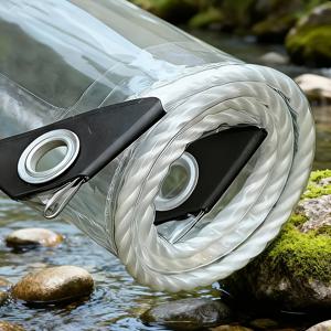 TEMU 1개 두꺼운 PVC 투명 방수 타포린, 방풍 천 및 밀봉 링 포함, 바람, 비, 먼지 및 눈에 강함, 야외 정원, 파티오, 닭장, 현관 및 기타 시나리오를 덮는 데 적합