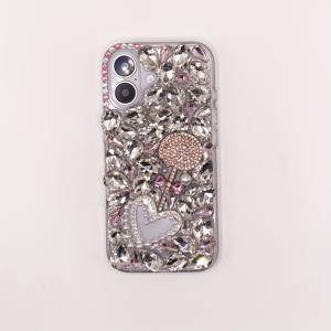 TEMU 폰 케이스: 럭셔리 패션 핑크 하드웨어 롤리팝 진주 하트 낙하 방지 폰 케이스, 랜야드 포함, 아이폰 17 프로 맥스 / 16 플러스용