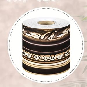 TEMU 빈티지 골드 & 블랙 자체 접착식 종이 롤, 길이 10미터(33피트), 깔끔하게 절단된 스티커 특징, 불란트 보드 가장자리 장식, 사진 프레임, 테두리, 불란트 보드, 칠판 파티 장식에 적합