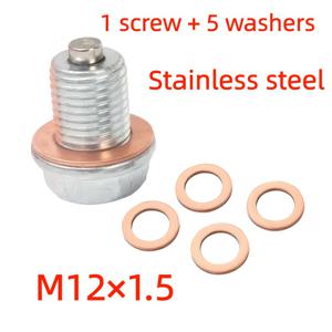 TEMU 6개 스테인리스 스틸 엔진 마그네틱 오일 드레인 플러그 스크류 너트 볼트 오일 팬 너트 M12/14/16/1.25 1.5 1.75