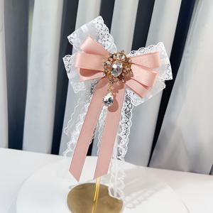 TEMU 빈티지 레이스 보우 타이 - 신부 신부 들러리, 신랑 신부 들러리를 위한 우아한 프렌치 포멀 넥 액세서리, 웨딩 졸업 졸업식 포멀 드레스 슈트를 위한 로맨틱 스타일