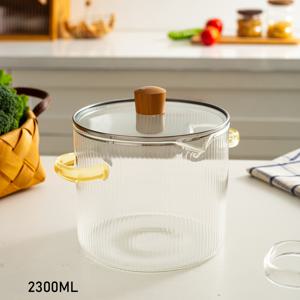 TEMU LDQ 2개 세트 (냄비 본체 & 뚜껑) 내열 유리 조리용 냄비 - 내구성 있는 파에야 팬과 끓이는 냄비로 안전한 수프 준비 - 쉬운 세척, 식기세척기 안전 주방용품, 수프 준비 필수품 | 스타일리시 주방용품