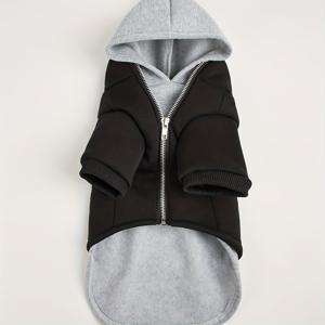 TEMU 강아지용 새로운 가을/겨울 스타일리시 투피스 따뜻한 후드티, 간편하고 패셔너블한 애견 의류