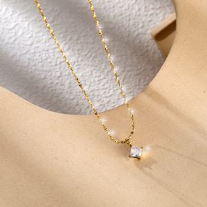 TEMU 쉬운 고급스러운 사각 자이언트 자이콘 펜던트 | 2025년 신형 - 스테인리스 스틸 소재, 방수 및 땀 방지 | 데일리 출퇴근, 데이트, 파티, 연회에 적합 - 스몰 드레스와 함께 착용 | , 친구, 친한 친구를 위한 선물