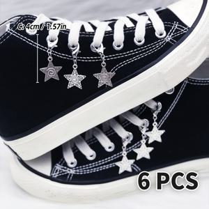 TEMU 로브스터 걸쇠가 있는 나선형 별 신발 장식 6개 세트 – 고딕 펑크 스타일의 신발, 가방 및 부츠용 걸이 장식 – 할로윈, 코스프레, 축제 및 얼터너티브 스타일을 위한 독특한 장식품
