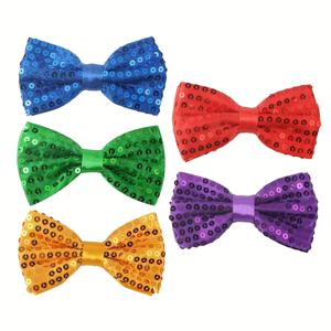 TEMU 5개입 남녀공용 반짝이는 보우 타이, 조절 가능한 루프 포함 - 카니발, 할로윈, 뮤직 페스티벌, 크리스마스, 결혼식 및 댄스용 생생한 파티 장식 - 무대 공연, 보우 타이 장식