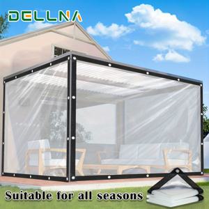 TEMU 방풍 및 방설 가든 차양, 4mil 투명 고품질 타포린, 누수 방지, 찢김 방지, 발코니, 파티오, 야외 캠핑용 다목적 쉼터, 모던 아웃도어 장식 | 내구성 강한 야외 원단, 가든 장식