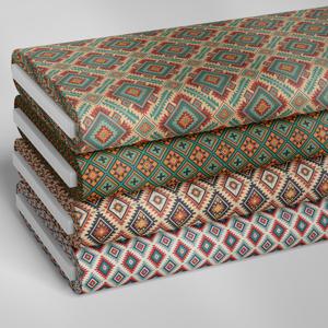 TEMU 4개 세트 프리컷 팻 쿼터 18x22인치 멀티컬러 기하학 자카드 에스닉 로마스 패턴 장식 원단, 두껍고 튼튼한 퀼팅 재봉 DIY 공예 패치워크 홈 텍스타일 수제 DIY 코스터/플레이스매트/원단 프로젝트 120gms, 헤어 액세서리, 동전 지갑, 펫 액세서리, 장식, 다목적 DIY 프로젝트, 휴일, 선물 포장에 이상적