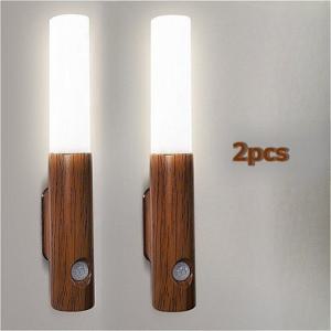 TEMU 1/2개 모션 센서 LED 야간 조명 자석 휴대용 충전식 옵션 1/2개 팩, 정밀하고 민감한 모션 감지, 사람의 존재에 따라 자동 밝기 조절, 비어 있는 경우 퇴색 방지. 충전식 사이클 사용