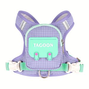 TEMU (소형견) 새로운 경량 강아지 하네스 체스트 백팩, 통기성 메시, 백팩 포함, 강아지 배변 봉투 수납 가능, 소형견 야외 산책 및 레저에 적합, 견인 후크 포함, 견인 가능 (프렌치 불독, 퍼그, 비글, 비숑, 슈나우저)