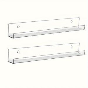 TEMU 2/4개 투명 아크릴 벽걸이 레코드 선반 - 클래식 스타일, 공간 절약형 비닐 레코드, 매니큐어, 향수, 잡지 및 소형 수집품 보관, 내구성 아크릴 소재, 쉬운 설치, 홈 인테리어에 완벽