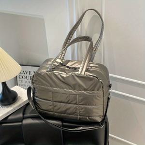 TEMU 크로스바디 백, 코트 모양 다운 여성 가방, 스타일리시하고 다재다능한 대용량 토트백, 레트로 유럽 및 미국 스타일 출퇴근 토트