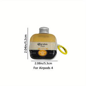 TEMU 애플 1/2/3/4세대 Pro/Pro2/Pro3 호환 블루투스 이어폰 케이스 1개, 물결 모서리와 랜야드 구멍이 있는 3D 병뚜껑 패턴 케이스