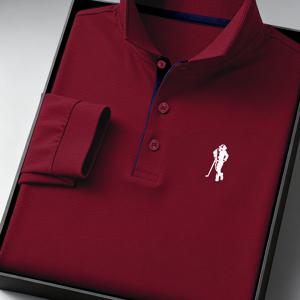 TEMU C8-419 신상 고급 컬러블록 남성 프린트 긴팔 셔츠, 캐주얼 스포티 패션 남성 상의, 편안하고 통기성 좋은 소재, 다용도 레귤러핏 버튼칼라 골프 셔츠, 테니스 트레이닝 비즈니스 풀오버