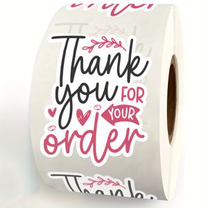 TEMU 200개 주문 감사 스티커 | 혼합 색상 종이 선물 포장 태그, 소규모 사업용, 베이킹 포장용 수제 라벨, 봉투 봉인, 부티크 포장 가방, 자가 접착, 무광