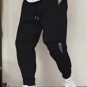 TEMU 2025 남성 캐주얼 긴바지, 가을/겨울 스타일, 100% 폴리에스터, 250gsm, 야외 활동, 러닝, 피트니스, 하이킹용, 4가지 색상, 통기성 좋은 따뜻한 스포츠 긴바지, 단품, 사계절 착용