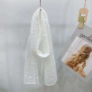 TEMU 2025년 신상 플로럴 레이스 자수 스카프, 여성용 긴 직사각형 넥 스카프, 봄/가을에 적합, 다용도 장식 넥 타이, 여름 목걸이 액세서리, 부드럽고 영원한 느낌의 레이스 넥 스카프, 작은 긴 넥 스카프