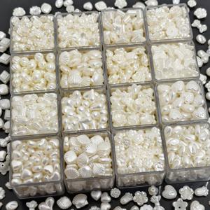 TEMU 101G 16가지 스타일 조합 팩 - 8-20mm 바로크 불규칙 별 껍질 나비 아크릴 스페이서 비즈, 추가, 루스 비즈 - 크리스마스 우정 팔찌, 목걸이, 귀걸이 및 공예, 수제 주얼리 제작 키트에 적합