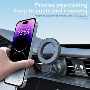 TEMU 360° 회전 차량용 마그네틱 폰 홀더, 차량 에어벤트 폰 홀더 [강력한 자석] 핸즈프리 휴대폰 홀더, 내구성 ABS 소재, 안전한 그립, 차량용 폰 홀더, 차량 액세서리, 슬림 디자인, 아이폰 17 프로 맥스 16 15 14 13 12 호환