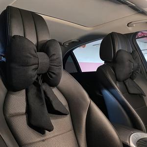 TEMU 2개 세트 사계절 캐릭터 자동차 헤드레스트 목베개 - 귀여운 리본 디자인으로 즐거운 여행, 초소프트하고 편안한 목과 머리 지지대, 대부분의 자동차 헤드레스트와 호환 가능