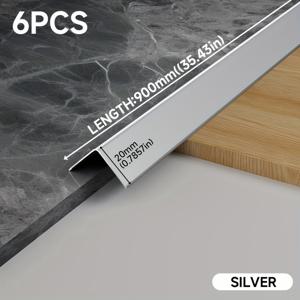 TEMU 6개입 20X20mm 알루미늄 코너 가드, 90cm L자형 벽 모듈 & 트림 (접착제 포함) - 벽 모서리, 계단, 타일 모서리, 문틀, 액자 & 캐비닛용 엣지 보호대 - 5가지 색상, 간편한 필 앤 스틱 설치, 집 개조용