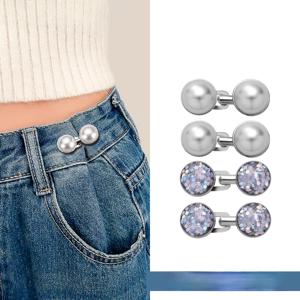 TEMU 여성용 바지 허리 조임기 4세트, 재사용 가능한 조절식 탈부착 허리 클립으로 즉시 매끄러운 디자인이 가능하며, 여성용 넉넉한 청바지, 드레스 및 스커트에 적합