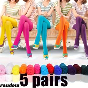 TEMU 여성용 하이웨이스트 팬티스타킹 5켤레 - 캔디 컬러 타이츠 (,,, 누드) | 부드럽고 편안한 고탄력 레깅스 | 파티, 캐주얼 복장에 적합 | 5가지 색상