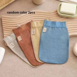 TEMU 2개 세트 스크럽 타월, 스크럽 장갑, 각질 제거 샤워 장갑, 피부 친화적 소재, 랜덤 컬러, 남녀 공용 부드러운 각질 제거, 강력한 클렌징 샤워 도구