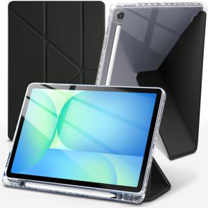 TEMU 삼성 Tab S10 Lite 2025 S10 FE/ S9 FE 10.9인치/ S9 11인치 케이스, 펜슬 홀더 태블릿 트리폴드 스탠드 스마트 6-in-1 Y자형 스탠드 (S 펜 홀더 포함), TPU 자동 잠금/깨우기 백 쉘 커버