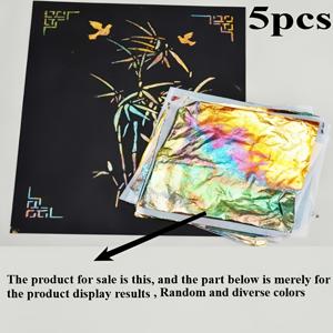 TEMU 20장 세트 수제 버닝 구리 호일 - 반짝이는 메탈릭 리프, 공예, 페인팅, 네일 아트, 가구 도금용 | 전통 공예 재료, 공예용 호일 | 생동감 넘치는 컬러 팔레트 | 정교한 패턴, 네일 아트 용품