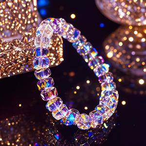 TEMU 반짝이는 별 모양 커팅 인조 팔찌 2개 - 혼합 색상 각진면, 우아하고 내구성 있는 여성용 주얼리, 캐주얼 및 격식 있는 자리에 적합, 인조 액세서리, 반사 질감, 정교한 장인정신