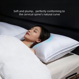 TEMU 3차원 새틴 리본 베개, 경추 지지 및 수면 품질 향상을 위해 설계됨, 성인 및 1인 가구에게 적합, 높은 탄성으로 기숙사 학생에게 이상적