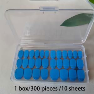 TEMU 300개/10매 강화된 품질 방수 및 통기성 젤리 네일 아트 젤. (뚜껑이 있는 투명 상자)