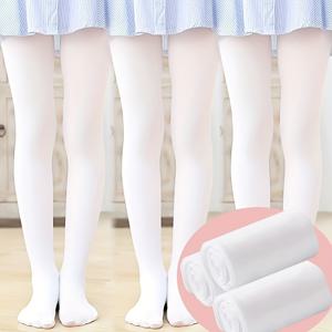 TEMU 3팩 여아용 벨벳 스타일 댄스 타이츠 | 나일론 스판덱스, 단색 발레 및 데일리 레깅스, 3세 이상 적합, 봄/가을용 손세탁만 가능